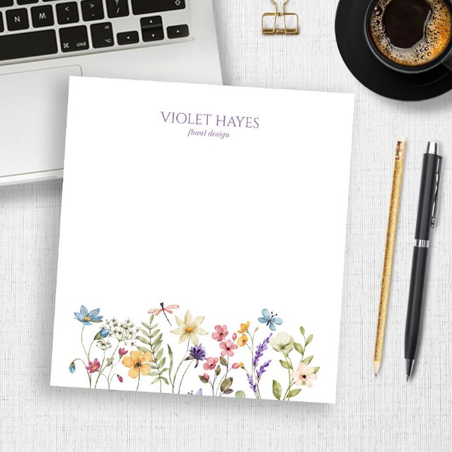 Bloc De Notas Elegant Wildflower Wild Flower Floral Custom (Subido por el creador)