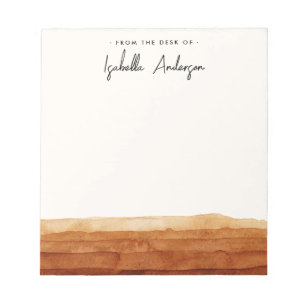 Bloc De Notas Elegante acuarela Abstract Desert Terracotta Nombr