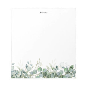Bloc De Notas Elegante acuarela Eucalyptus Greenery Personalizad
