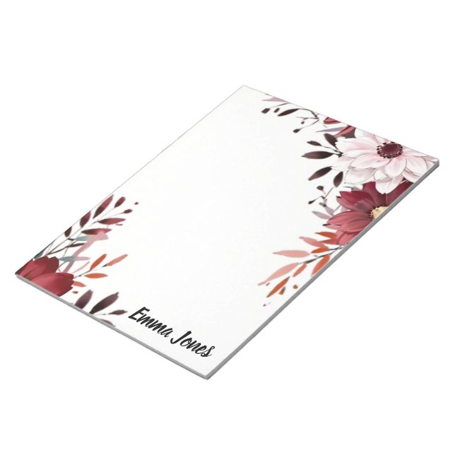 Bloc De Notas Elegante acuarela Floral personalizada Stacionalis (Lado Derecho)