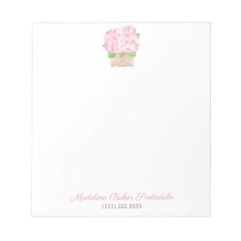 Bloc De Notas Elegante acuarela Pink Hydrangea Lady Notepad