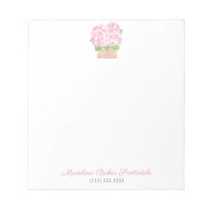 Bloc De Notas Elegante acuarela Pink Hydrangea Lady Notepad
