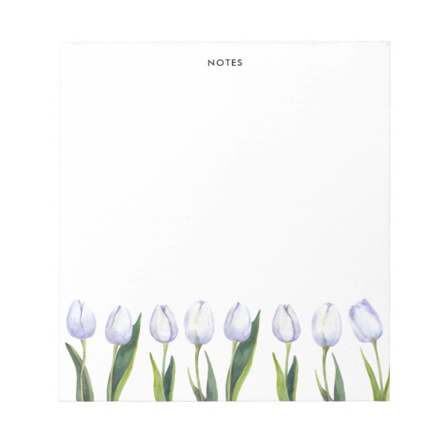 Bloc De Notas Elegante acuarela Tulipán morado florece (Frente)
