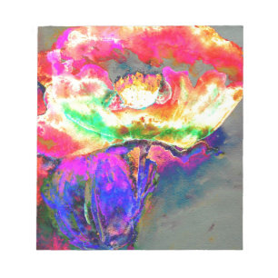 Bloc De Notas Elegante adormidera floral rosa rosada abstracta