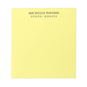 Bloc De Notas Elegante Amarillo Claro Sencillo Plano Profesional
