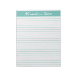Bloc De Notas Elegante Aqua 8.5x11 Tamaño Carta Personalizado