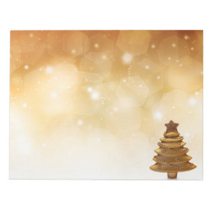 Bloc De Notas Elegante árbol de Navidad dorado