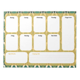 Bloc De Notas Elegante Art Deco Weekly Planner - Semanal
