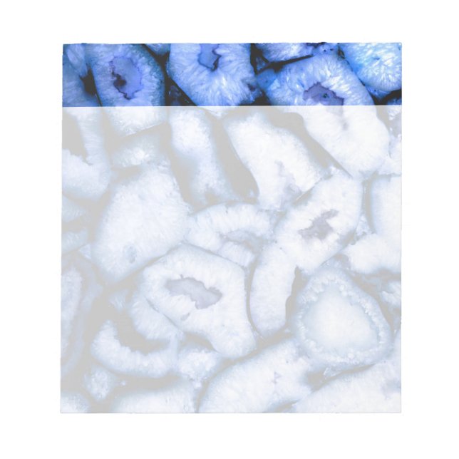 Bloc De Notas Elegante azul agates azules gemas cuarzo azul (Frente)