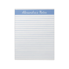 Bloc De Notas Elegante azul claro 8.5x11 tamaño carta personaliz