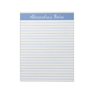 Bloc De Notas Elegante azul claro 8.5x11 tamaño carta personaliz