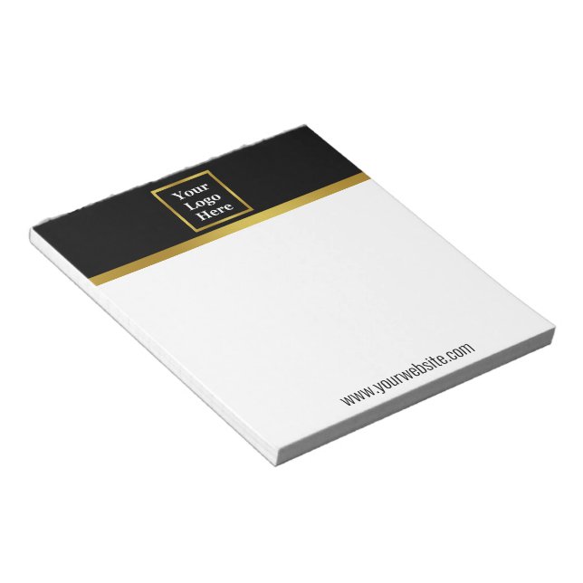 Bloc De Notas Elegante blanco negro y dorar tu logo (Lado Derecho)