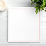 Bloc De Notas Elegante borde rosa Minimalista dos<br><div class="desc">Crea tus propios bloc de notas personalizado con un nombre elegante de tipografía de moda y dos líneas de borde.</div>