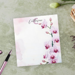 Bloc De Notas Elegante Cascada de Orquídea Rosa Clásica
