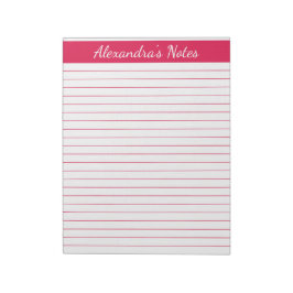 Bloc De Notas Elegante Cherry Red 8.5x11 Tamaño Carta Personaliz