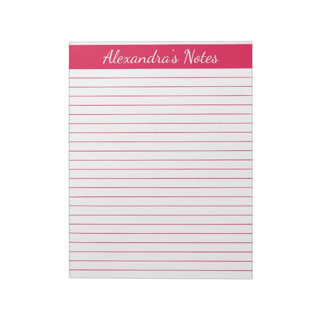 Bloc De Notas Elegante Cherry Red 8.5x11 Tamaño Carta Personaliz (Lado Izquierdo)