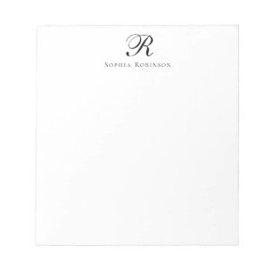 Bloc De Notas Elegante Classic Monograma Profesional