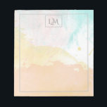 Bloc De Notas Elegante color de agua pastel monogramado<br><div class="desc">Tablero monocasco elegante con fondo de color pastel.</div>
