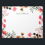 Bloc De Notas Elegante color de agua vegetación floral personali<br><div class="desc">Elegante acuarela Floral Verdor Notepad personalizado</div>