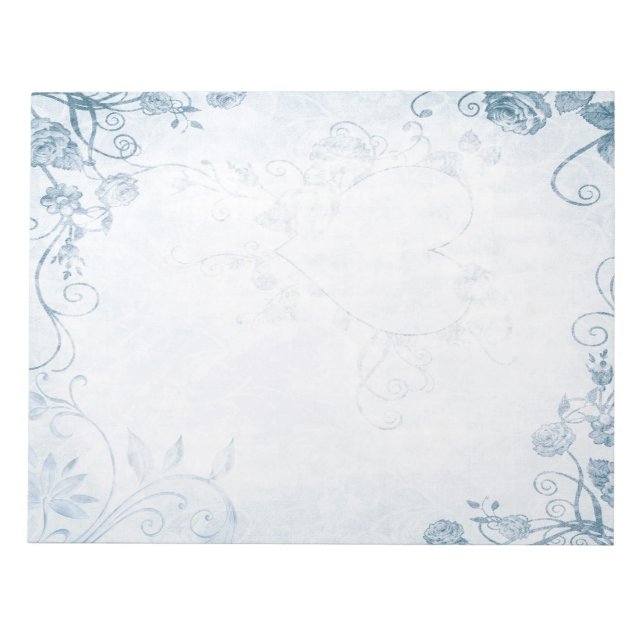 Bloc De Notas Elegante cosecha azul (Frente)