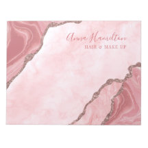 Elegante Cream Rubor Agate Rosado Geode Business