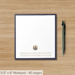 Bloc de notas elegante de contabilidad de sellos d