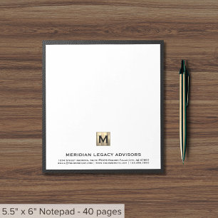 Bloc de notas elegante de negocios en monograma