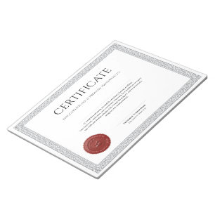 Bloc De Notas Elegante Diploma Clásico con sello de cera rojo