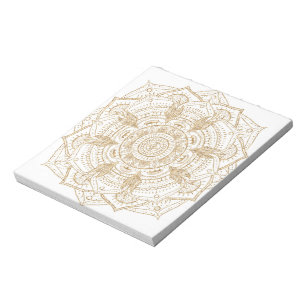 Bloc De Notas Elegante diseño de manada blanca y dorada