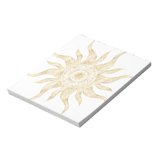 Bloc De Notas Elegante Diseño de Mandala Gold Sun (Lado Izquierdo)
