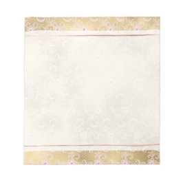 Bloc De Notas Elegante encaje floral rosa y dorado