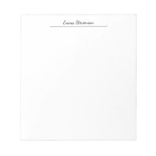 Bloc De Notas Elegante escritura a mano en negro y blanco profes