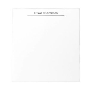 Bloc De Notas Elegante escritura a mano en negro y blanco profes