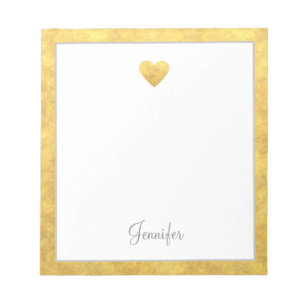 Bloc De Notas Elegante escritura Relieve metalizado dorado Borde