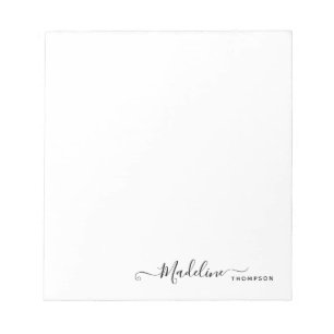 Bloc De Notas Elegante estilo moderno de escritura Girly Black