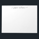 Bloc De Notas Elegante estilo moderno Gris Feminine Girly Script<br><div class="desc">Elegante y elegante Bloc de notas de guion de gris negro femenino. Puede personalizar fácilmente el color del texto con la herramienta "Personalizar" o sentirse libre de contactar conmigo. Con este artículo, puedes usar dos nombres "Allison & Matthew", usar un nombre "Kennedy", un apellido ("The Kennedys"), o tu nombre ("Allison...</div>