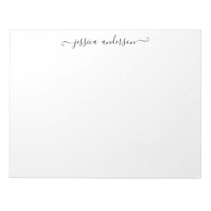 Bloc De Notas Elegante estilo moderno Gris Feminine Girly Script