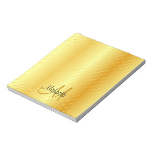 Bloc De Notas Elegante estilo oro Monogramado plantilla moderna