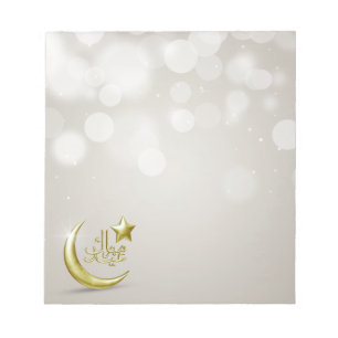 Bloc De Notas Elegante Estrella Eid Mubarak Gold Moon - Notepad