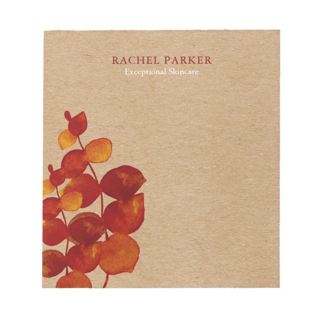 Bloc De Notas Elegante Eucalipto deja un kraft rústico (Frente)