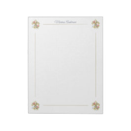 Bloc De Notas Elegante Fleur de Lys floral personalizada