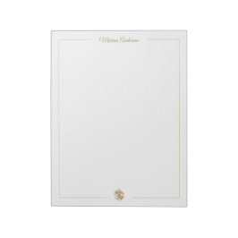 Bloc De Notas Elegante Fleur de Lys floral personalizada nombre