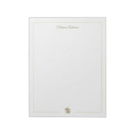 Bloc De Notas Elegante Fleur de Lys floral personalizada nombre