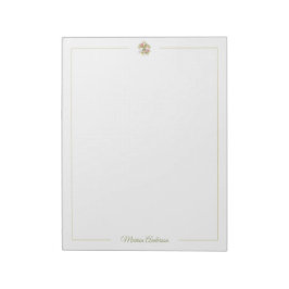 Bloc De Notas Elegante Fleur de Lys floral personalizada nombre