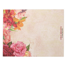 Bloc De Notas Elegante Floral Vintage | Papel de cosecha | Color