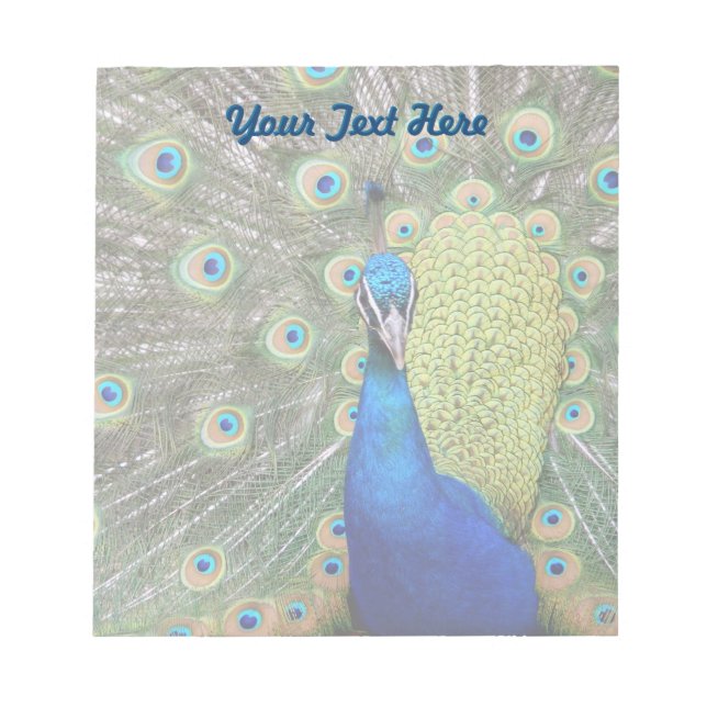 Bloc De Notas Elegante fotografía de pavo real (Frente)