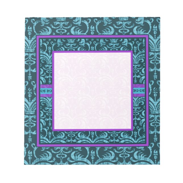 Bloc de notas elegante gótico verde verde azulado (Frente)