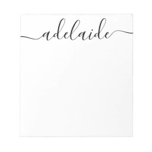 Bloc De Notas Elegante guión de Moda moderna Monograma blanco ne