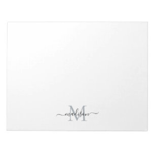 Bloc De Notas Elegante guión moderno de onimato de gris negro