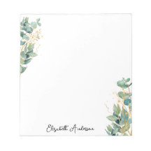 Elegante guión moderno Eucalyptus Greenery Name